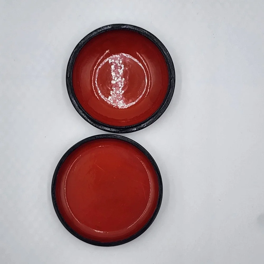 Vintage Russian Lacquer Floral Trinket Box Hand Painted Round 3